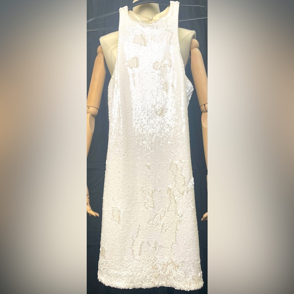 Bebe White Sequin Mini Dress